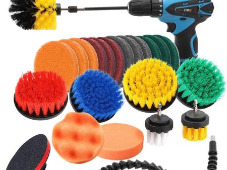 24pcs Electric Drill Cleaning Brushes Set for Bathtub Grout Bathroom Floor Tile Power Scrubber Cleaning Kit Supply