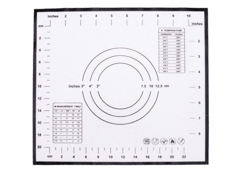 26cmx29cm Baking Mat Non-slip Silicone Kitchen Cookies Pizza Pad with Measurement Scale (BPA-free, No FDA Certificate) on Sale