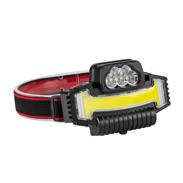 W685-5 Multi-function Head Lamp 5 LED+COB Strong Light 90-degree Adjustable Headlight Outdoor Headband Flashlight for Night Riding Fishing For Discount