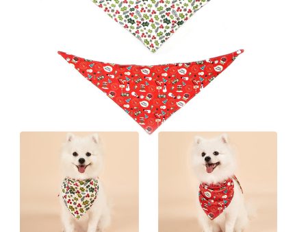 Christmas Dog Bandanas Pet Bib Bandanas Pet Scarf Washable Dog Bib Costume [Size: M L] Hot on Sale