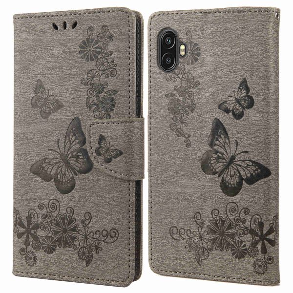 For Samsung Galaxy Xcover Pro 2 5G Butterflies Flower Pattern Imprinting Phone Leather Case Wallet Stand Flip Cover For Discount