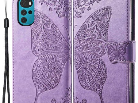 For Motorola Moto G22   E32 4G   E32s 4G Butterfly Pattern Imprinted Wallet Case Magnetic PU Leather Stand Flip Folio Cover with Strap Online