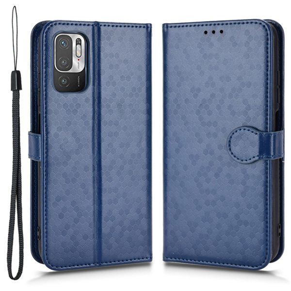 For Xiaomi Redmi Note 10T 5G   Redmi Note 10 5G   Poco M3 Pro 4G   5G Anti-fingerprint Imprinted Dot Pattern PU Leather Phone Case Wallet Stand Flip Lightweight Cell Phone Cover with Strap on Sale