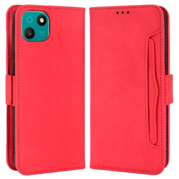 Multiple Card Slots Phone Case for Wiko T10 4G, Double Magnetic Clasp PU Leather Stand Wallet Protective Cover For Cheap