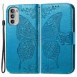 For Motorola Moto G52 4G Shockproof Case Butterfly Imprinted Wallet Phone Cover PU Leather Magnetic Clasp Stand Case with Strap Cheap