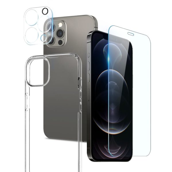 NORTHJO For iPhone 12 Pro Max 6.7 Inch Ultra Thin Crystal Clear Phone Case with Tempered Glass Screen Protector and Back Camera Lens Cover Discount