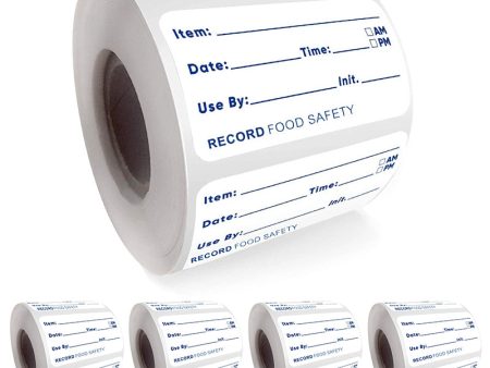 5 Rolls Food Date Food Labels Perfect for Glass Metal Plastic Reusable Containers, Size: 2.5x5cm Online Sale