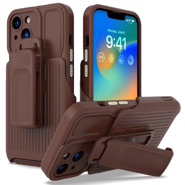 Explorer Series for iPhone 13 Back Clip Kickstand Design PC + TPU Phone Protective Case Drop-proof Cover Online Hot Sale