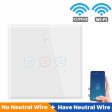 SMATRUL TMW401 Tuya WiFi 433MHZ Wireless Touch Wall Switch for Google Home Alexa EU Plug, 3 Gang WiFi For Cheap