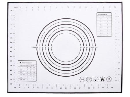 40cmx50cm Reusable Silicone Pastry Mat Easy Cleaning Kitchen Baking Cookies Pizza Pad with Measurement Scale (BPA-free, No FDA Certificate) Cheap