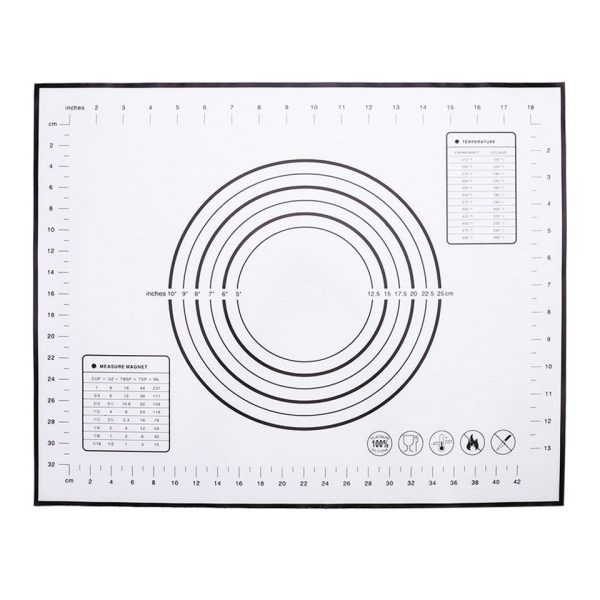 40cmx50cm Reusable Silicone Pastry Mat Easy Cleaning Kitchen Baking Cookies Pizza Pad with Measurement Scale (BPA-free, No FDA Certificate) Cheap