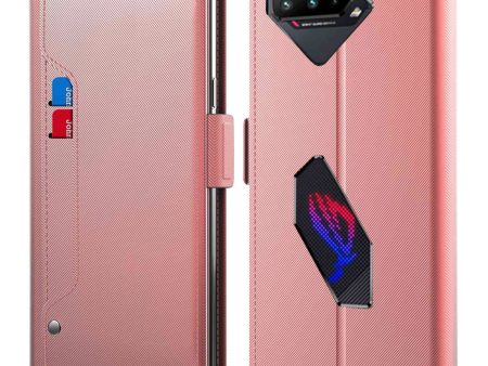 For Asus ROG Phone 5 Mirror Function Magnetic Closure PU Leather Phone Case Folio Flip Stand Card Holder Cover Online Hot Sale