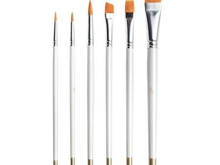 2103116 6Pcs Set Wood Handle Paint Brushes Watercolor Gouache Acrylic Painting Nylon Hair Paintbrushes Kit For Sale