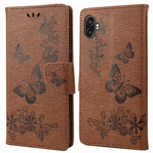 For Samsung Galaxy Xcover Pro 2 5G Butterflies Flower Pattern Imprinting Phone Leather Case Wallet Stand Flip Cover For Discount