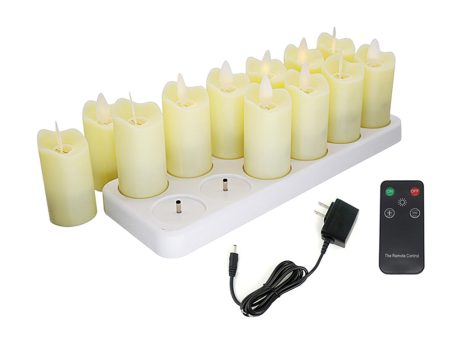 12PCS Pack Rechargeable Flameless Candles Realistic Dancing LED Flames with Remote Control For Cheap