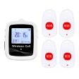 CTW07 EU Plug Wireless Alert Button Call Button for Elderly Emergency, Alert System for Seniors, 4 SOS Call Buttons and 1 Digital Screen Receiver Online Hot Sale