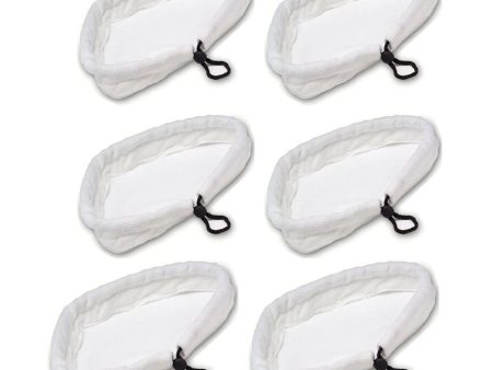 6PCS Home Clean Steam Mop Reusable Replacement Microfiber Cleaning Pads Washable Cloths for Steamboy H2O on Sale