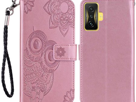 For Xiaomi Poco F4 GT   Redmi K50 Gaming 5G Folio Flip PU Leather Case Imprinted Owl Flower Pattern Phone Protective Cover with Wallet Stand on Sale