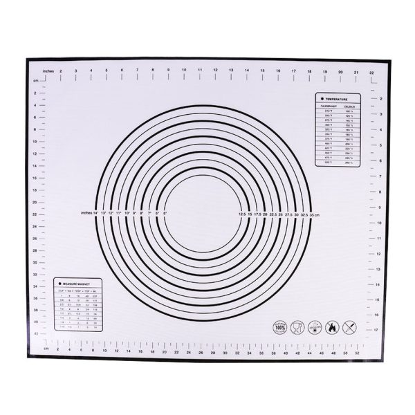 50*60cm Food-grade Silicone Baking Mat Reusable Kitchen Rolling Dough Mat Non-stick Oven Pastry Tool (BPA-free, No FDA Certificate) For Sale