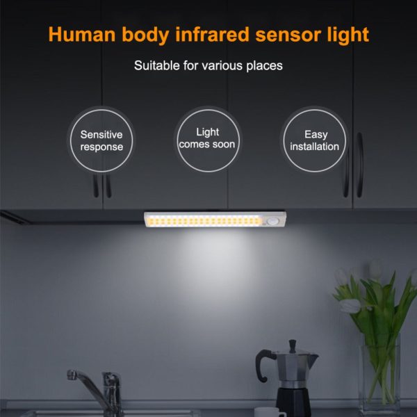 LEMONDA SMART A58 80 120 160LED USB Human Body Infrared Induction Light Lamp for Cabinet Wardrobe Kitchen Online Hot Sale