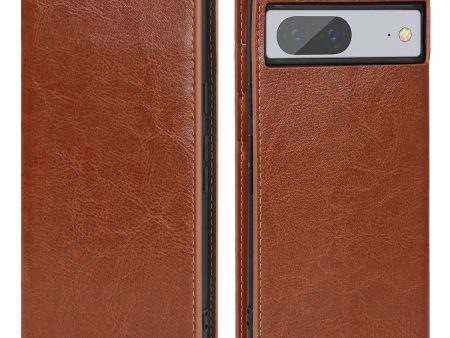 For Google Pixel 7 5G Cell Phone Case Crazy Horse Texture Wallet Stand Genuine Leather Flip Phone Cover For Sale