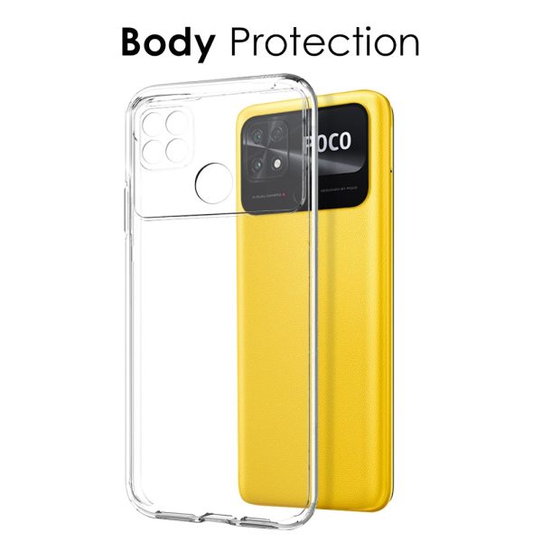 NORTHJO For Xiaomi Poco C40 4G Phone Case TPU Back Cover with Ultra Slim Tempered Glass Screen Protector Online now